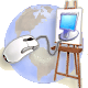 computer mouse on world